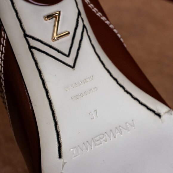 Zimmermann Women Topstiched Brown Ankle Fashion Leather Boots sz 7US EUR37 - Picture 7 of 8